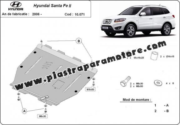 Piastra paramotore di acciaio Hyundai Santa Fe