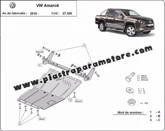 Piastra paramotore di acciaio Volkswagen Amarok