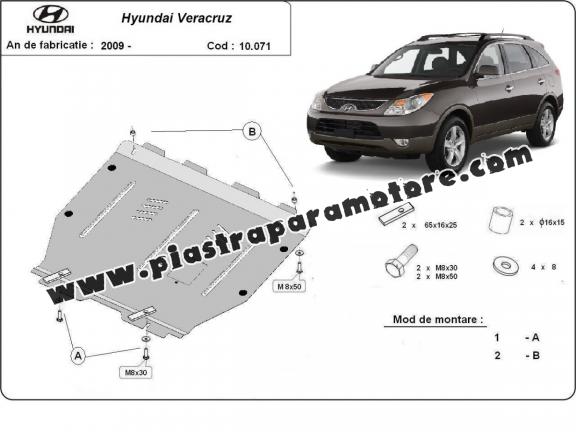 Piastra paramotore di acciaio Hyundai Veracruz