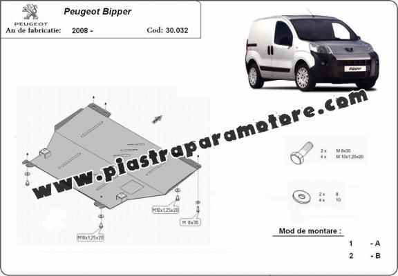 Piastra paramotore di acciaio Peugeot Bipper