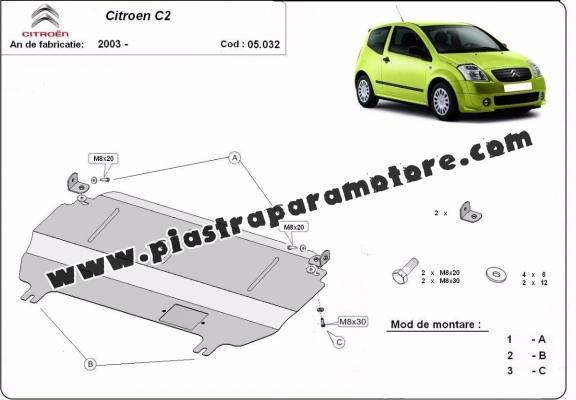 Piastra paramotore di acciaio Citroen C2