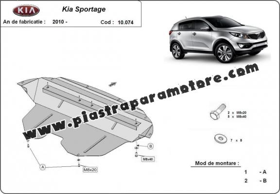 Piastra paramotore di acciaio Kia Sportage