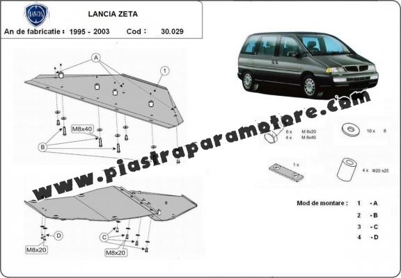 Piastra paramotore di acciaio Lancia Zeta