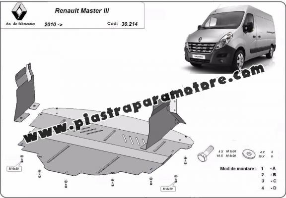 Piastra paramotore di acciaio Renault Master 3