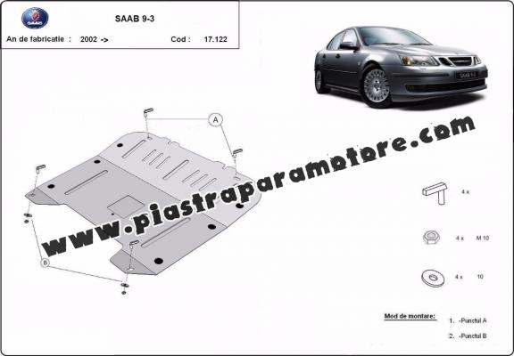 Piastra paramotore di acciaio Saab 9-3