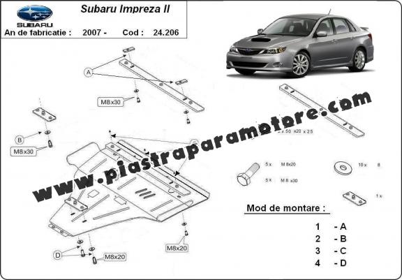 Piastra paramotore di acciaio Subaru Impreza petrol