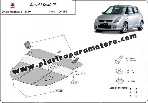 Piastra paramotore di acciaio Suzuki Swift 3