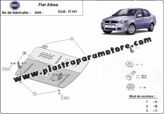 Piastra paramotore di acciaio Fiat Albea