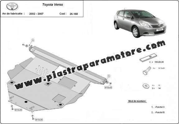 Piastra paramotore di acciaio Toyota Corolla Verso