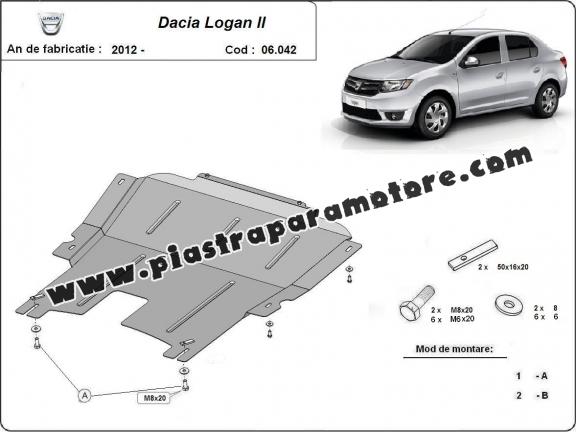 Piastra paramotore di acciaio Dacia Logan 2