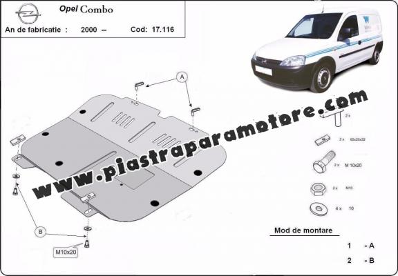 Piastra paramotore di acciaio Opel Combo