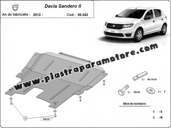Piastra paramotore di acciaio Dacia Sandero 2