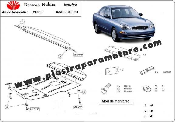 Piastra paramotore di acciaio Daewoo Nubira