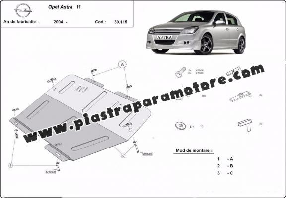 Piastra paramotore di acciaio Opel Astra H