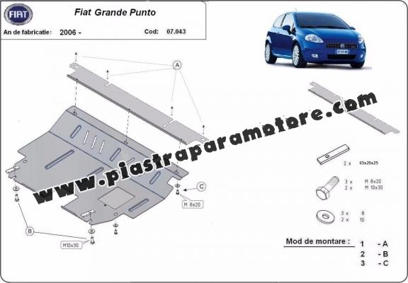 Piastra paramotore di acciaio Fiat Grande Punto