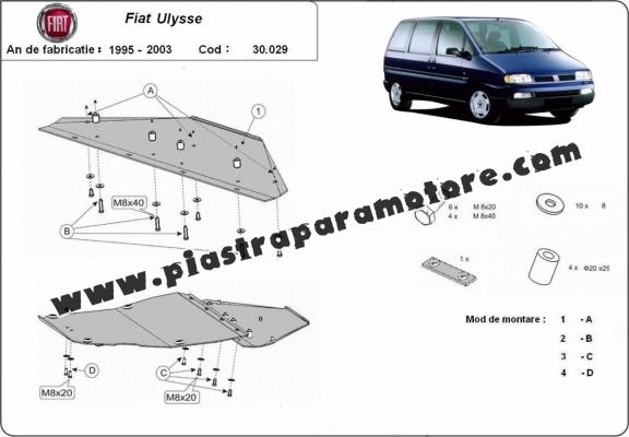 Piastra paramotore di acciaio Fiat Ulysse