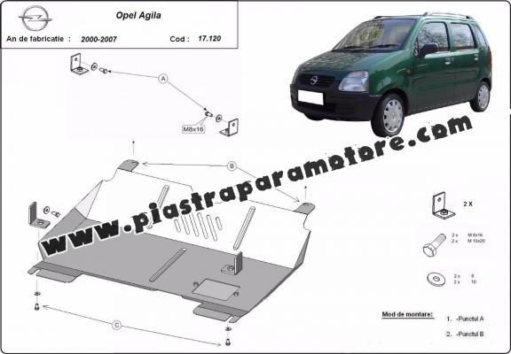 Piastra paramotore di acciaio Opel Agila (H00)