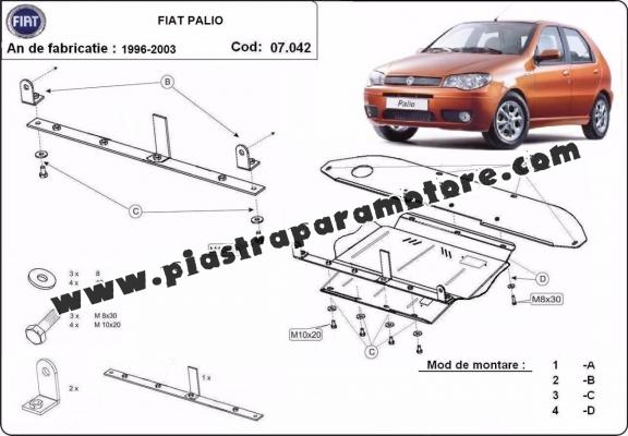 Piastra paramotore di acciaio Fiat Palio