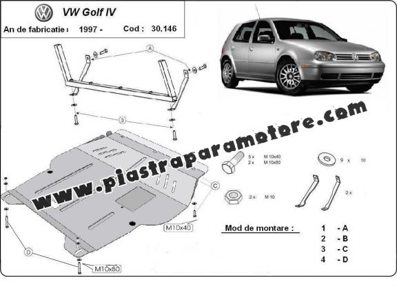 Piastra paramotore di acciaio golf mk4