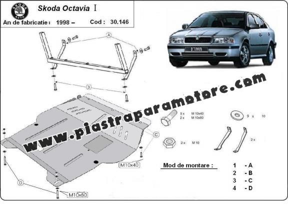 Piastra paramotore di acciaio Skoda Octavia Tour