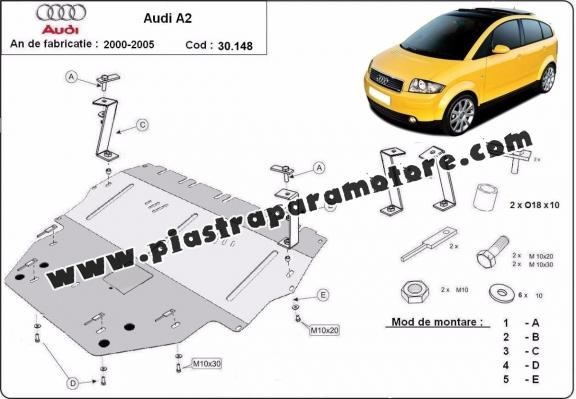 Piastra paramotore di acciaio Audi A2