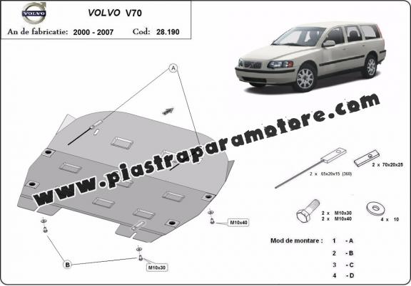 Piastra paramotore di acciaio Volvo V70