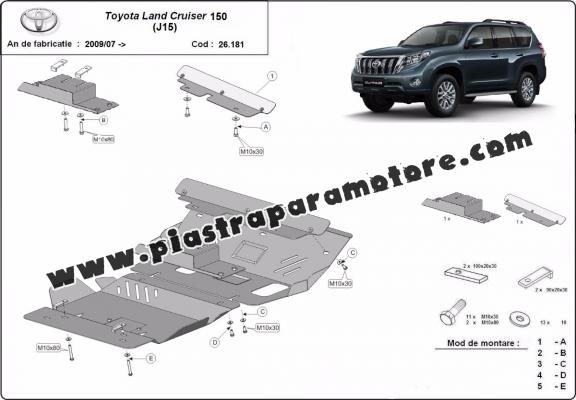 Piastra paramotore di acciaio Toyota Land Cruiser 150