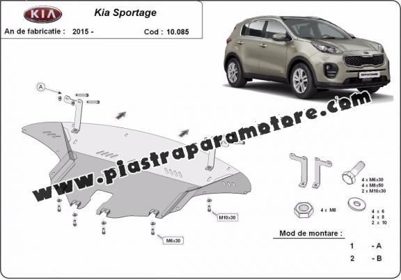 Piastra paramotore di acciaio Kia Sportage