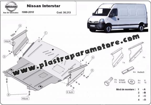 Piastra paramotore di acciaio Nissan Interstar