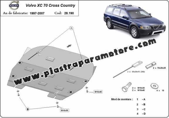 Piastra paramotore di acciaio Volvo XC70 Cross Country