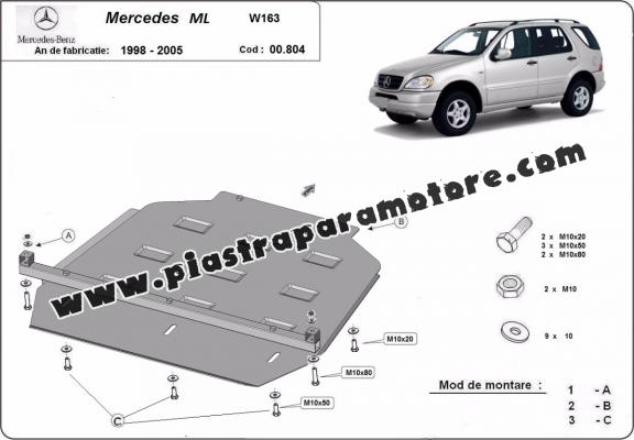 Protezione di acciaio per il cambio Mercedes ML W163