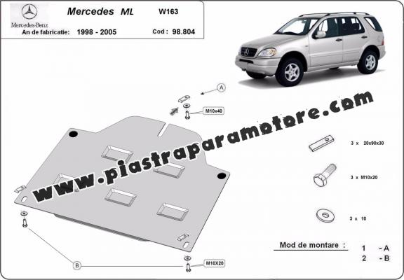 Protezione di acciaio per il differenziale Mercedes ML W163