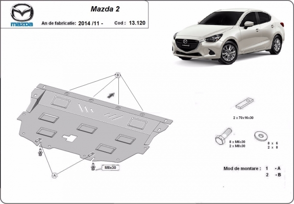 Piastra paramotore di acciaio Mazda 2