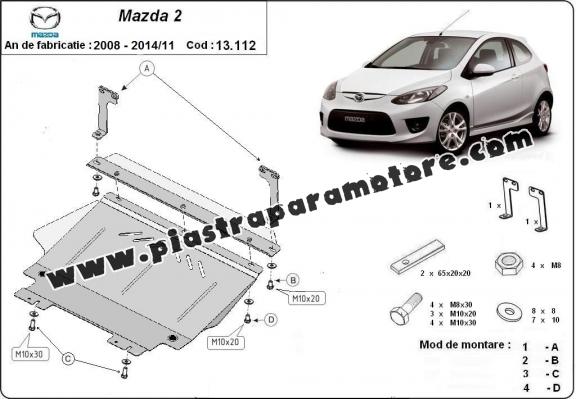 Piastra paramotore di acciaio Mazda 2