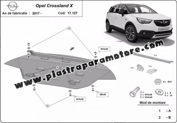 Piastra paramotore di acciaio Opel Crossland X