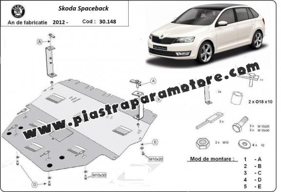 Piastra paramotore di acciaio Skoda Spaceback