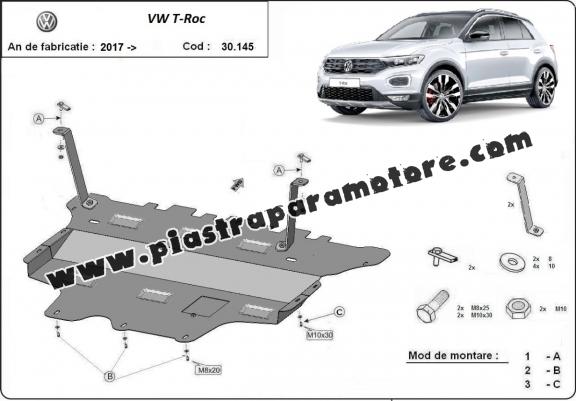 Piastra paramotore di acciaio Volkswagen T-Roc - cambio manuale