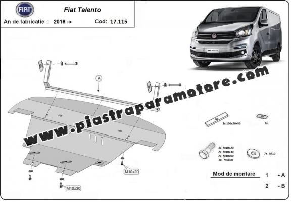 Piastra paramotore di acciaio Fiat Talento