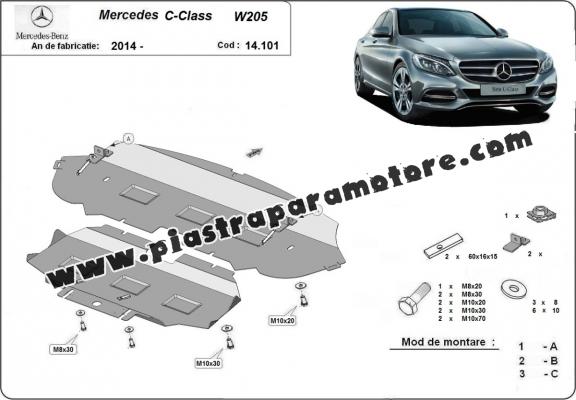 Piastra paramotore di acciaio Mercedes C-Class W205