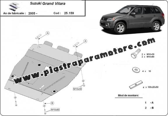 Piastra paramotore di acciaio Suzuki Grand Vitara 2