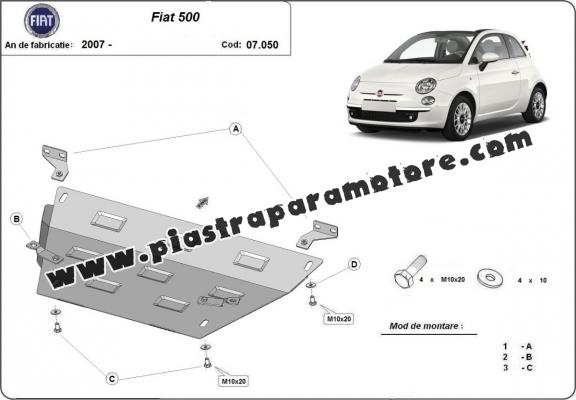 Piastra paramotore di acciaio Fiat 500