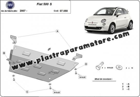 Piastra paramotore di acciaio Fiat 500 S