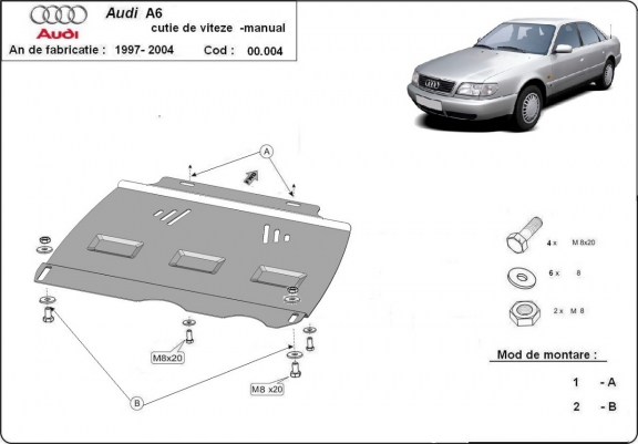 Protezione di acciaio per il cambio manuale Audi A6