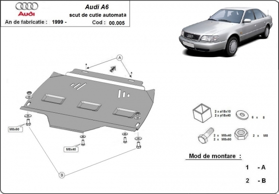 Protezione di acciaio per il cambio Audi A6