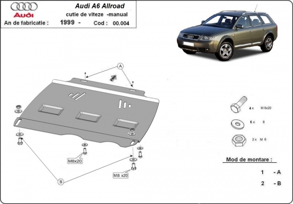 Protezione di acciaio per il cambio manuale Audi Allroad A6