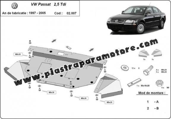 Piastra paramotore di acciaio VW Passat B5, B5.5