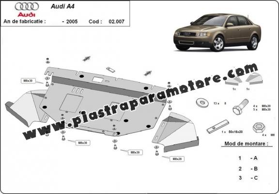 Piastra paramotore di acciaio Audi A4  B6