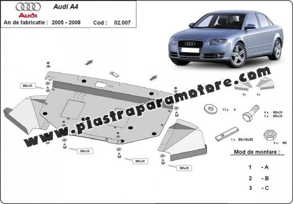 Piastra paramotore di acciaio Audi A4  B7