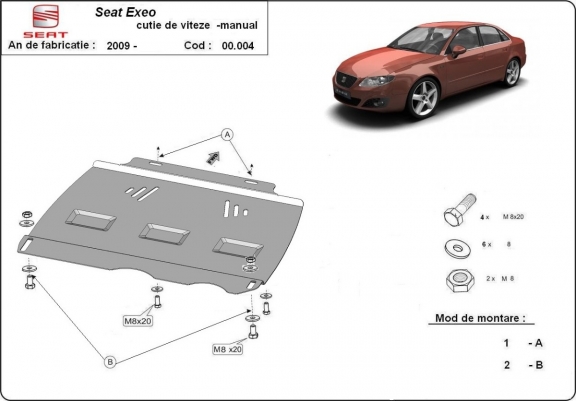 Protezione di acciaio per il cambio manuale Seat Exeo