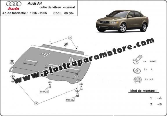 Protezione di acciaio per il cambio manuale Audi A4  B6